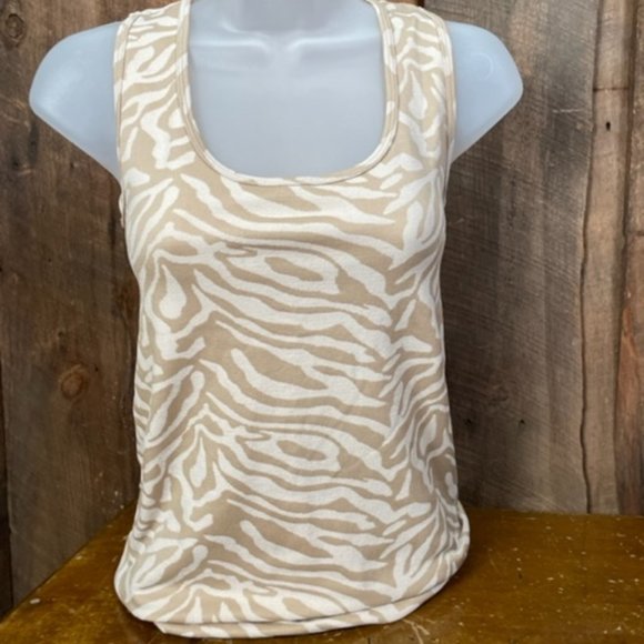 Calvin Klein NWOT Zebra Print Tank Top - Size Small - Picture 1 of 8